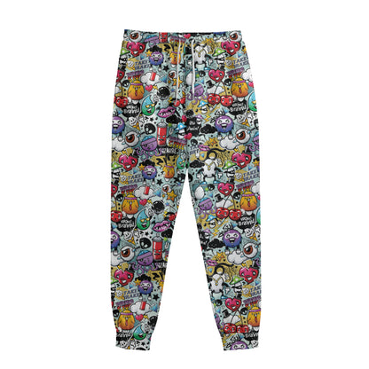 Graffiti Cartoon Characters Print Sweatpants
