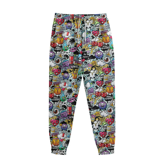 Graffiti Cartoon Characters Print Sweatpants