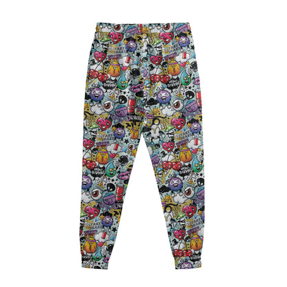 Graffiti Cartoon Characters Print Sweatpants
