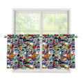 Graffiti Cartoon Characters Print Tier Curtains