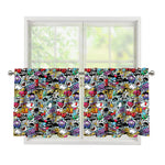 Graffiti Cartoon Characters Print Tier Curtains
