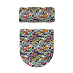 Graffiti Cartoon Characters Print Toilet Lid And Tank Cover Set