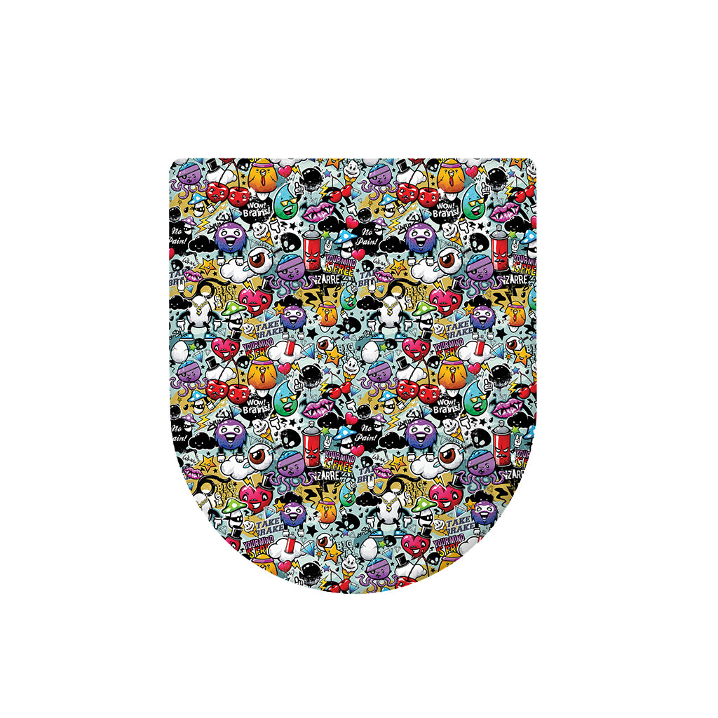 Graffiti Cartoon Characters Print Toilet Lid Cover