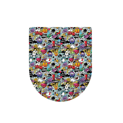 Graffiti Cartoon Characters Print Toilet Lid Cover