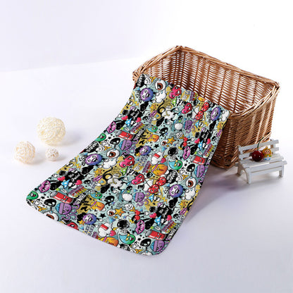Graffiti Cartoon Characters Print Towel