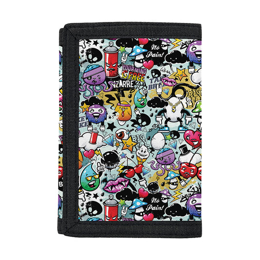 Graffiti Cartoon Characters Print Trifold Wallet