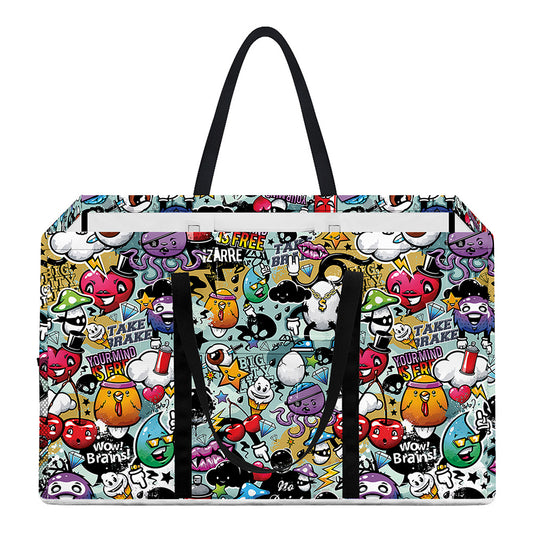 Graffiti Cartoon Characters Print Utility Tote Bag