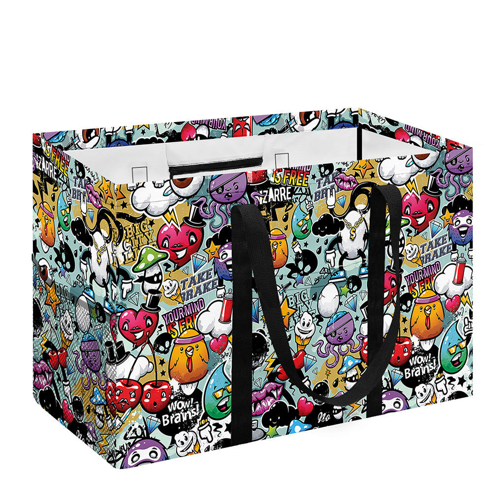 Graffiti Cartoon Characters Print Utility Tote Bag