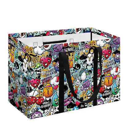 Graffiti Cartoon Characters Print Utility Tote Bag