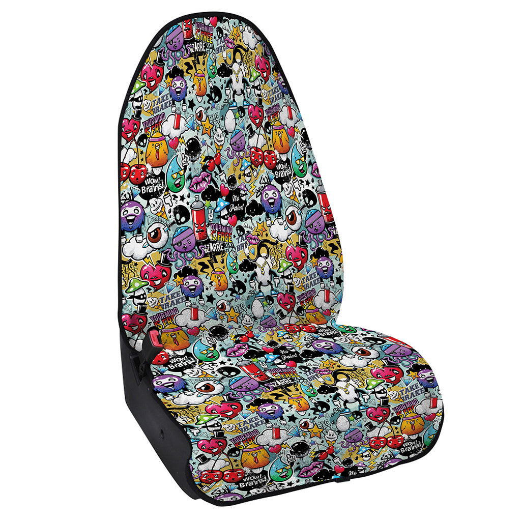 Graffiti Cartoon Characters Print Waterproof Car Seat Cover