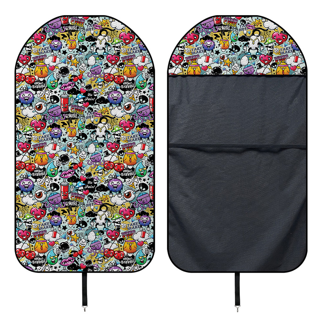 Graffiti Cartoon Characters Print Waterproof Car Seat Cover
