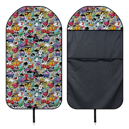 Graffiti Cartoon Characters Print Waterproof Car Seat Cover