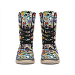 Graffiti Cartoon Characters Print Winter Boots