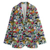 Graffiti Cartoon Characters Print Women's Blazer