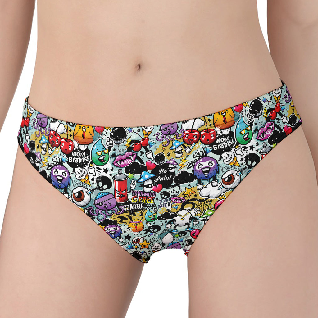 Graffiti Cartoon Characters Print Women's Panties