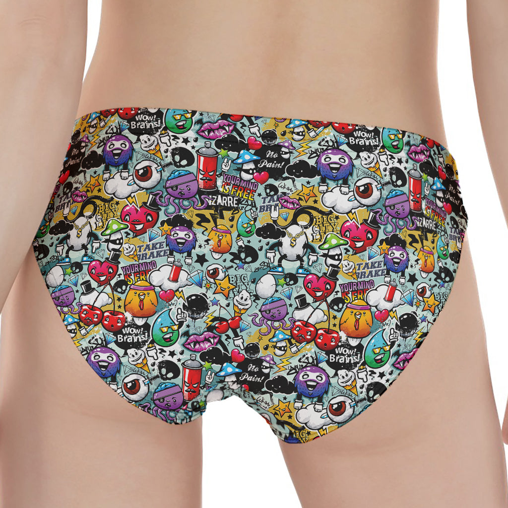 Graffiti Cartoon Characters Print Women's Panties