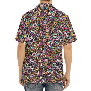 Graffiti Donut Pattern Print Aloha Shirt