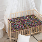 Graffiti Donut Pattern Print Baby Crib Sheet