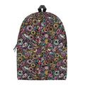 Graffiti Donut Pattern Print School Backpack