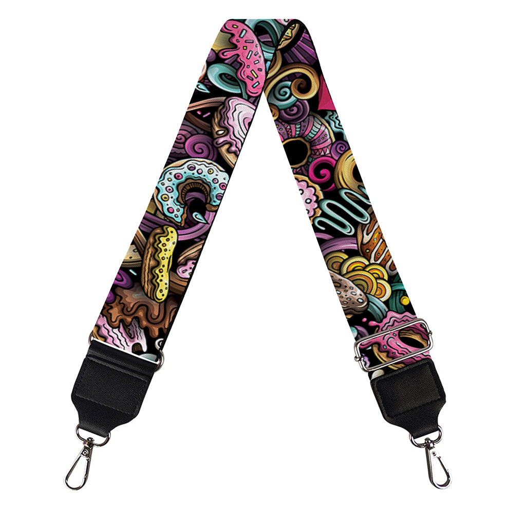 Graffiti Donut Pattern Print Bag Strap