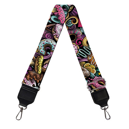 Graffiti Donut Pattern Print Bag Strap