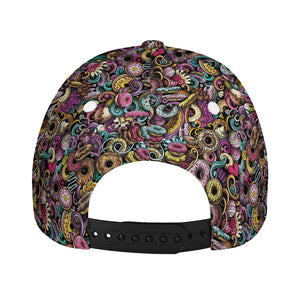 Graffiti Donut Pattern Print Baseball Cap