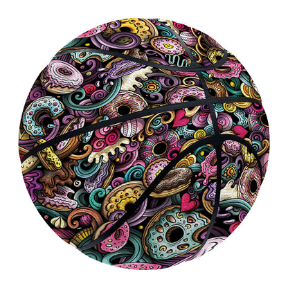 Graffiti Donut Pattern Print Basketball