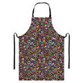 Graffiti Donut Pattern Print Bib Apron With Pocket