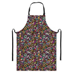 Graffiti Donut Pattern Print Bib Apron With Pocket