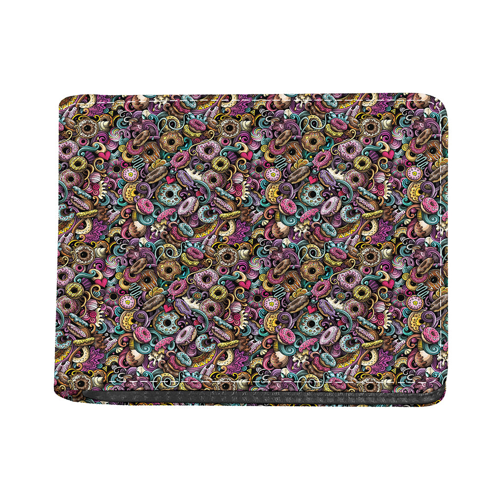 Graffiti Donut Pattern Print Bifold Wallet