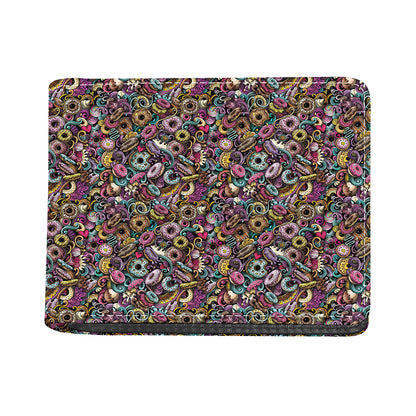 Graffiti Donut Pattern Print Bifold Wallet