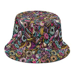 Graffiti Donut Pattern Print Bucket Hat