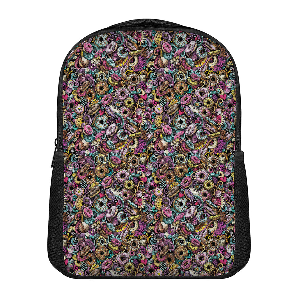 Graffiti Donut Pattern Print Casual Backpack