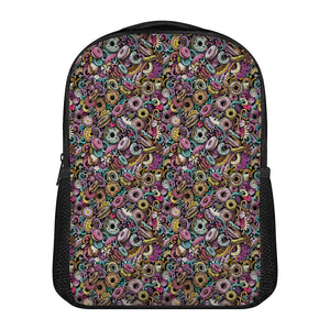 Graffiti Donut Pattern Print Casual Backpack