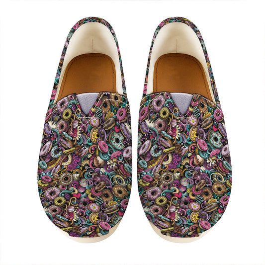 Graffiti Donut Pattern Print Casual Shoes