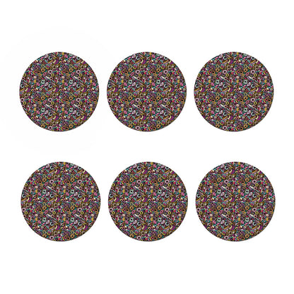 Graffiti Donut Pattern Print Coaster Set