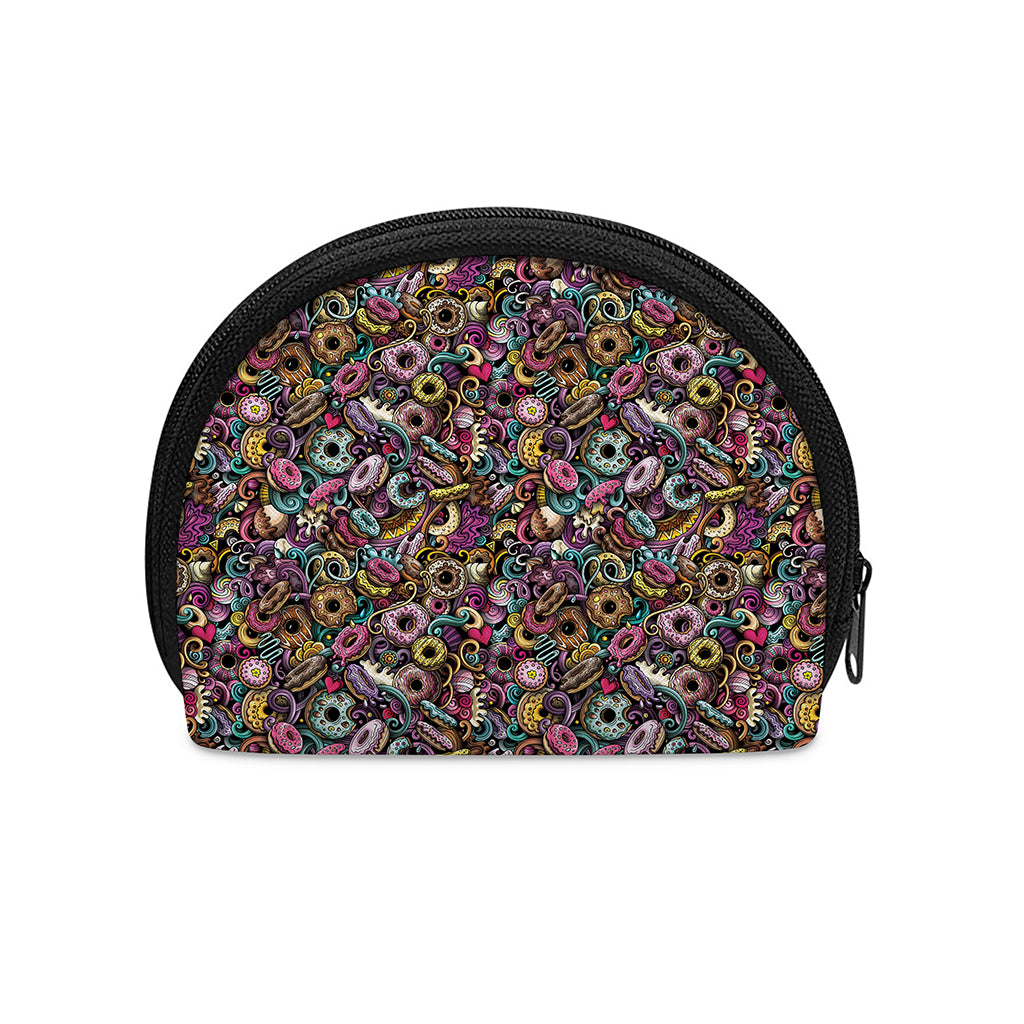 Graffiti Donut Pattern Print Coin Purse