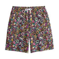 Graffiti Donut Pattern Print Cotton Shorts