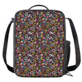Graffiti Donut Pattern Print Crossbody Lunch Bag