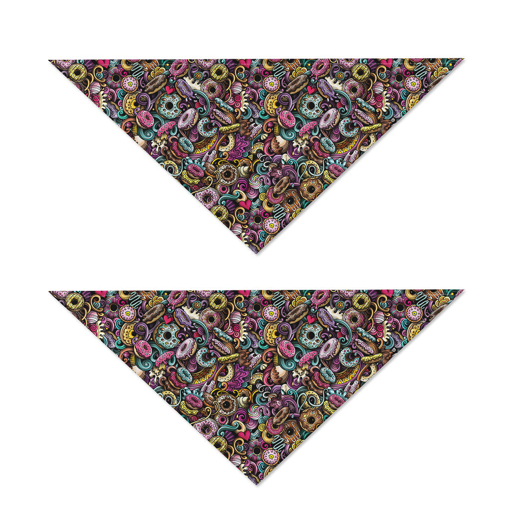 Graffiti Donut Pattern Print Dog Bandana