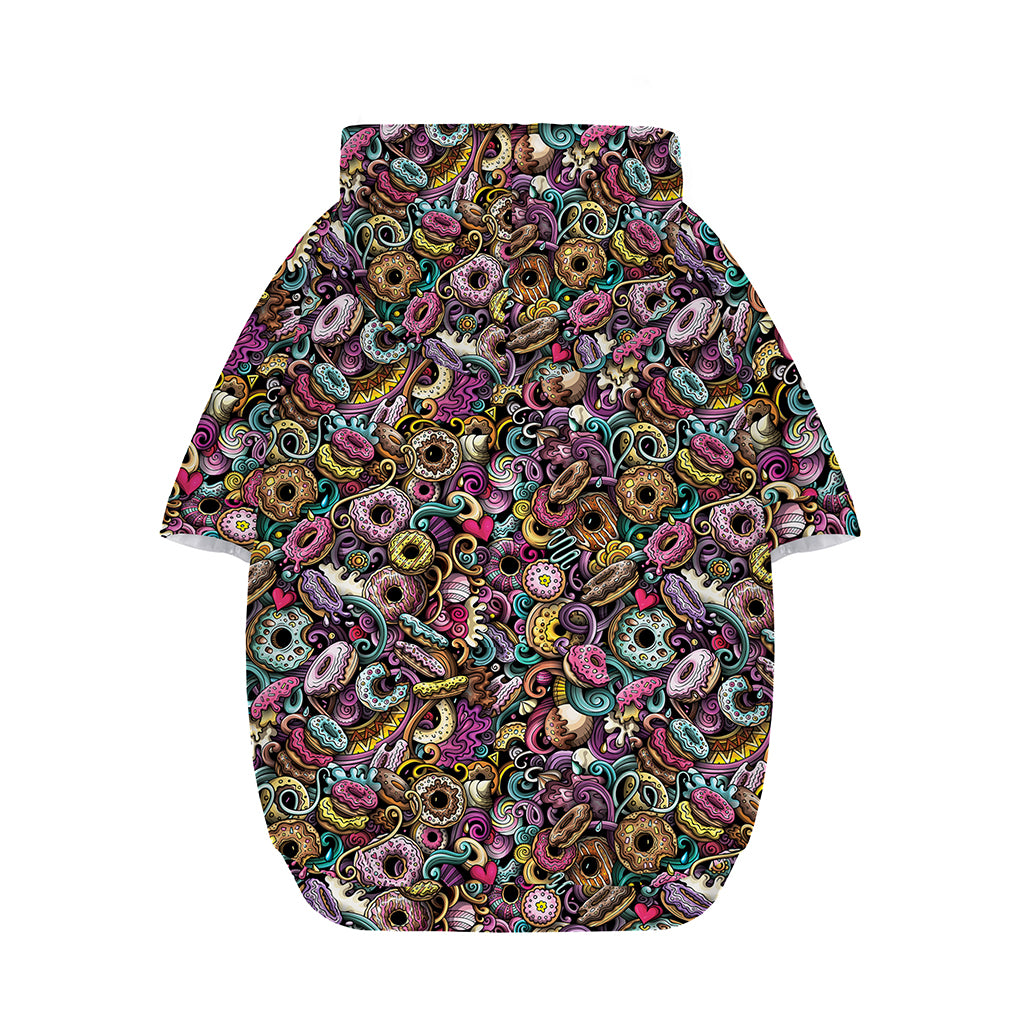 Graffiti Donut Pattern Print Dog Zip Up Hoodie
