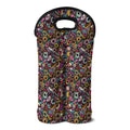 Graffiti Donut Pattern Print Double Neoprene Wine Tote