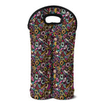 Graffiti Donut Pattern Print Double Neoprene Wine Tote