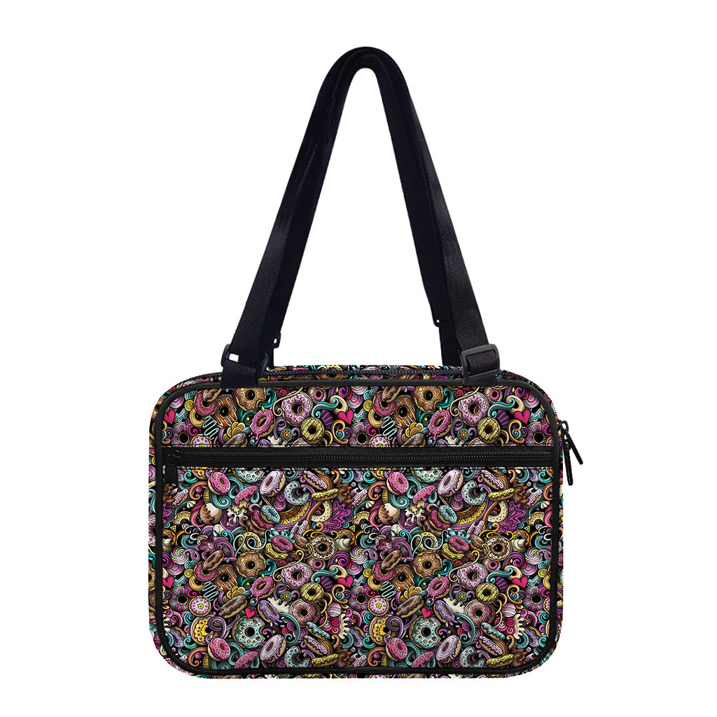 Graffiti Donut Pattern Print Double Strap Bible Bag