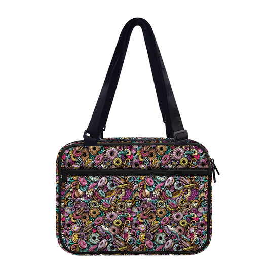 Graffiti Donut Pattern Print Double Strap Bible Bag
