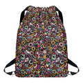 Graffiti Donut Pattern Print Drawstring Backpack