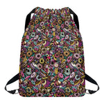 Graffiti Donut Pattern Print Drawstring Backpack