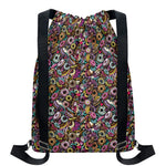 Graffiti Donut Pattern Print Drawstring Backpack