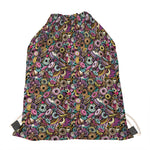 Graffiti Donut Pattern Print Drawstring Bag