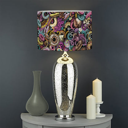 Graffiti Donut Pattern Print Drum Lamp Shade